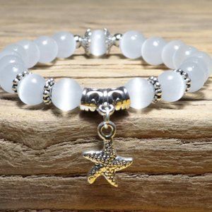 Starfish Opal Beaded Bracelet - White